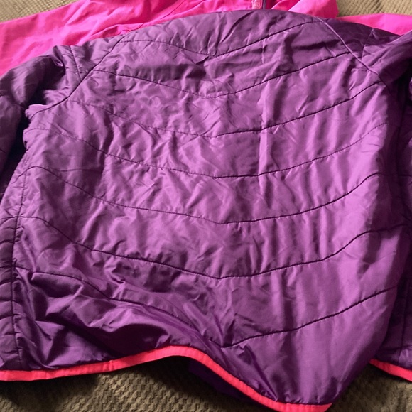 Pink and purple North face coat two pieces zip up with zipper pockets - Picture 14 of 16
